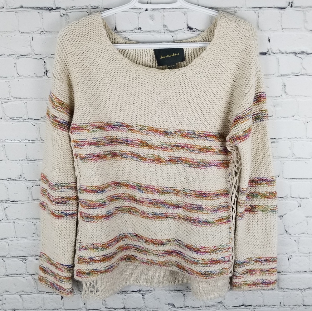 LOVE MARKS | striped knit scoop neck sweater
